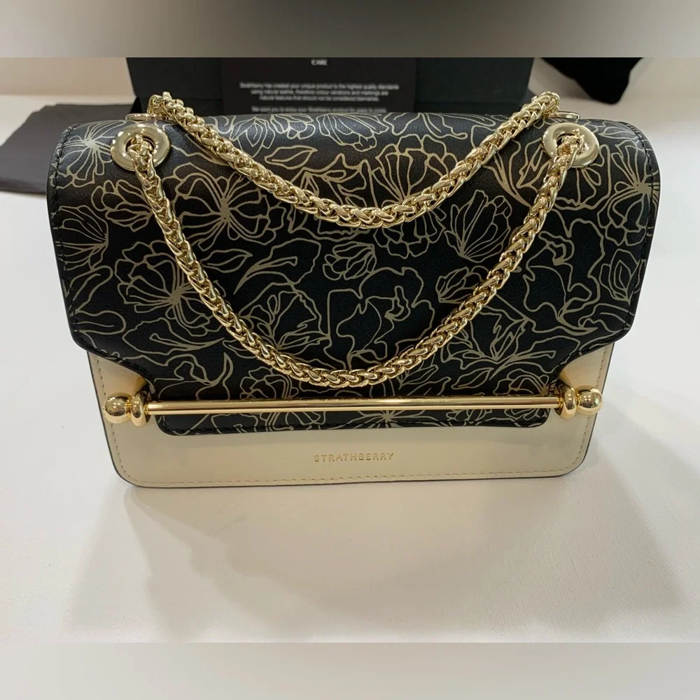 Rare Strathberry East West Mini - Black/Vanilla/Gold - Picture 6 of 16